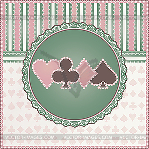 Vintage casino background with poker elements, vector - vector image