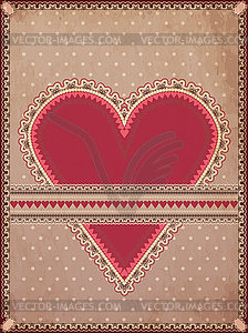 Vintage hearts poker card, vector illustration - vector clipart / vector image