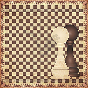Vintage chess background, vector illustration - vector image