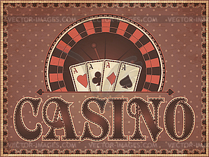 Vintage Casino invitation card, vector illustration - vector clip art