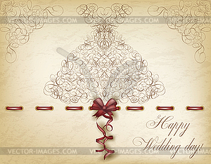 Happy Wedding day greeting postcard, vector - vector clipart