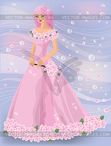 Spring girl, vector illustration - vector clip art