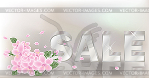 Spring sale banner. vector illustration - vector image