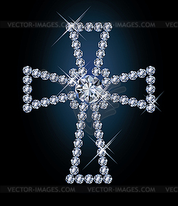 Алмазный Религиозные крест, векторные иллюстрации - векторное изображение клипарта