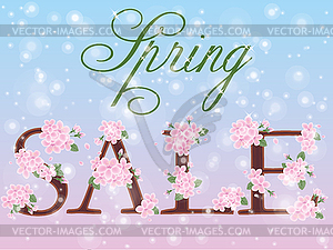 Spring sale greeting card  vector illustration - vector clipart