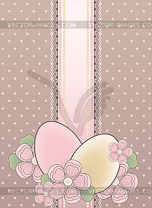 Easter vintage banner, vector illustration - vector image