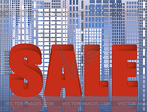 Sale city abstract card, vector illustration - vector clipart