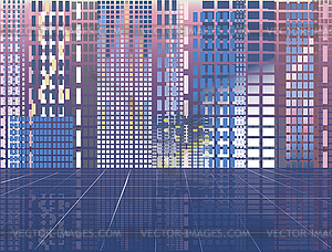 Abstract modern city, vector illustration - vector clipart