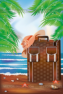 Summer travel banner, vector illustration - vector image