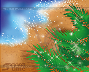 Summer time card, vector illustration - vector clip art