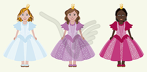 Three little princess, vector illustration - vector clipart