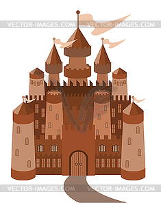 Fairy-tale castle on white background. vector  - vector image