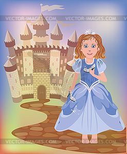 Beautiful little princess Cinderella, vector - color vector clipart