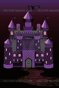 Old witch castle, vector illustration  - vector image