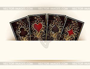 Casino background with poker cards, vector illustration - vector image