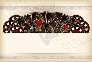 Casino wallpaper with poker elements, vector  - vector clipart