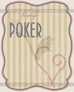 Vintage poker card hearts, vector illustration - vector clipart