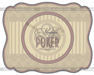 Vintage poker clubs label, vector illustration - vector clipart