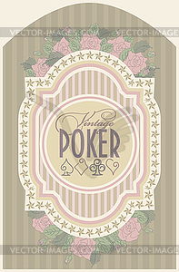 Vintage poker label banner, vector illustration - vector image