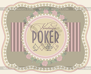 Vintage casino poker card, vector illustration  - vector clip art