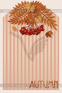 Seasonal old autumn card, vector illustration - vector clipart