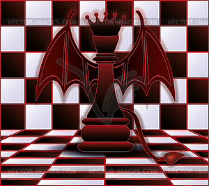 Chess Queen devil. vector illustration - vector image