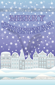 Happy Merry Christmas winter card, vector illustration - vector image