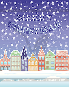 Happy New Year and Merry Christmas winter card, vector  - vector EPS clipart