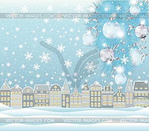 Merry Christmas winter card, vector illustration - vector clipart