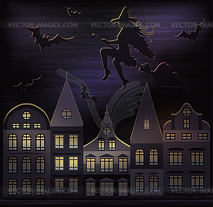 Happy Halloween background, vector illustration - vector image