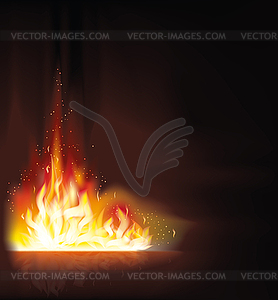 Fire flame background, vector illustration  - vector image