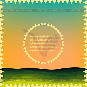 Sunrise over hills - vector clip art
