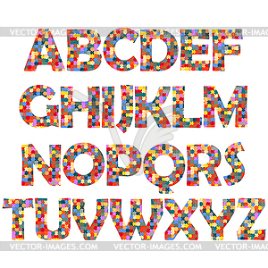 Mosaic alphabet - vector clipart / vector image