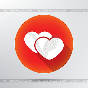 Two hearts icon - stock vector clipart