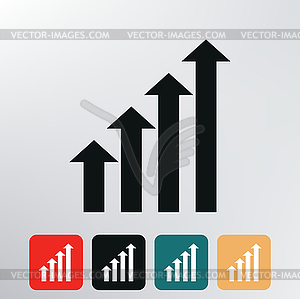 Growth chart icon - vector image