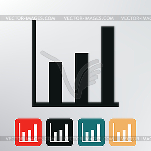 Growth chart icon - vector EPS clipart