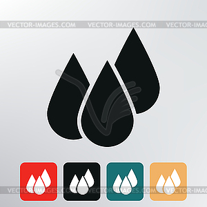 Water drops icon - vector image