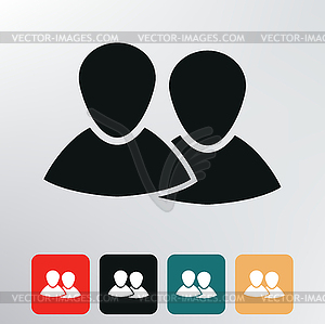 Two people icon - vector image