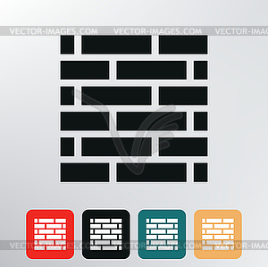 Brick wall icon - vector image