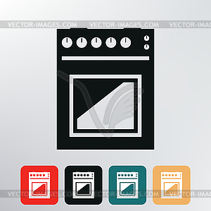 Gas stove icon - vector clip art