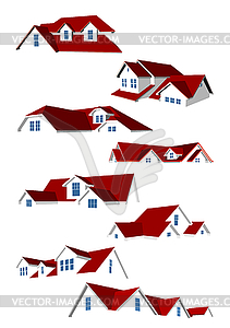 Крыши Коллекция - изображение в векторном виде