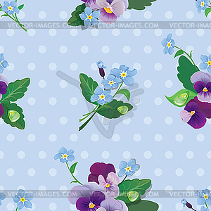 Seamless pattern with beautiful flowers - forget - vector image