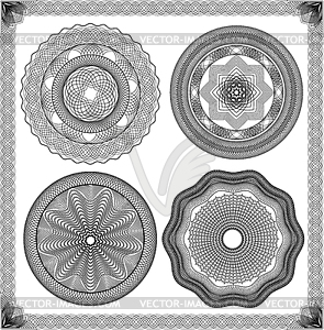 Set of Vintage backgrounds, Guilloche ornamental - royalty-free vector image