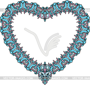 Vintage ornamental heart shape. Valentines Day - vector image