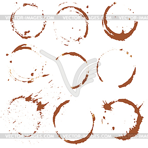 Set of Coffee Stain, . Each one is - vector clipart / vector image