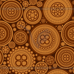 Seamless pattern with brown dotted circles - - vector clip art