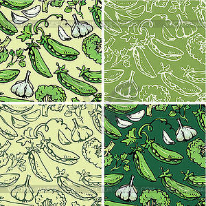 Set of seamless patterns with delicious - vector image