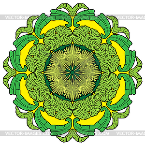 Round background - ornamental floral pattern with - vector clip art