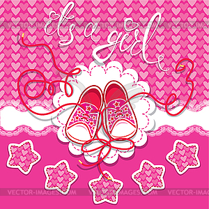 Holiday Dard children gumshoes on pink background - vector clip art