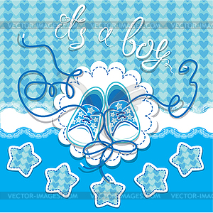 Holiday Dard children gumshoes on blue background - vector image